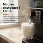Machine à Café à Grains REVO Crema – Expresso Broyeur Automatique 1 500 W – 2 Cafés – Écran Tactile – Mousseur à Lait – 1,8 L