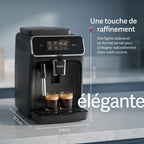 Machine à Café à Grains REVO Crema – Expresso Broyeur Automatique 1 500 W – 2 Cafés – Écran Tactile – Mousseur à Lait – 1,8 L