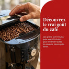 Machine à Café à Grains REVO Essenza – Expresso Broyeur Automatique 1 450 W – 2 Cafés – Buse Vapeur – Broyeur 13 Réglages