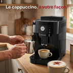 Machine à Café à Grains REVO Essenza – Expresso Broyeur Automatique 1 450 W – 2 Cafés – Buse Vapeur – Broyeur 13 Réglages