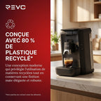 Machine à Café à Dosettes REVO Duoza – 1 450 W – 3 Styles de Café – 2 Tasses Simultanées – Réservoir 1,2 L