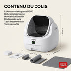 Litière Autonettoyante pour Chats REVO Alvya 9 – Conception Ouverte – Bac Hermétique 9 L – Application Wi‑Fi & Nettoyage Profond