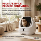 Litière Autonettoyante pour Chats REVO Alvya 9 – Conception Ouverte – Bac Hermétique 9 L – Application Wi‑Fi & Nettoyage Profond