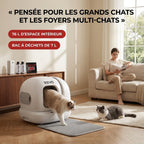 Litière Autonettoyante pour Chats REVO Elyra 76 – Capacité 76 + 7 L – Application Wi‑Fi – Triple Désodorisation – Sécurité Multicapteurs