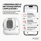 Litière Autonettoyante pour Chats REVO Elyra 76 – Capacité 76 + 7 L – Application Wi‑Fi – Triple Désodorisation – Sécurité Multicapteurs