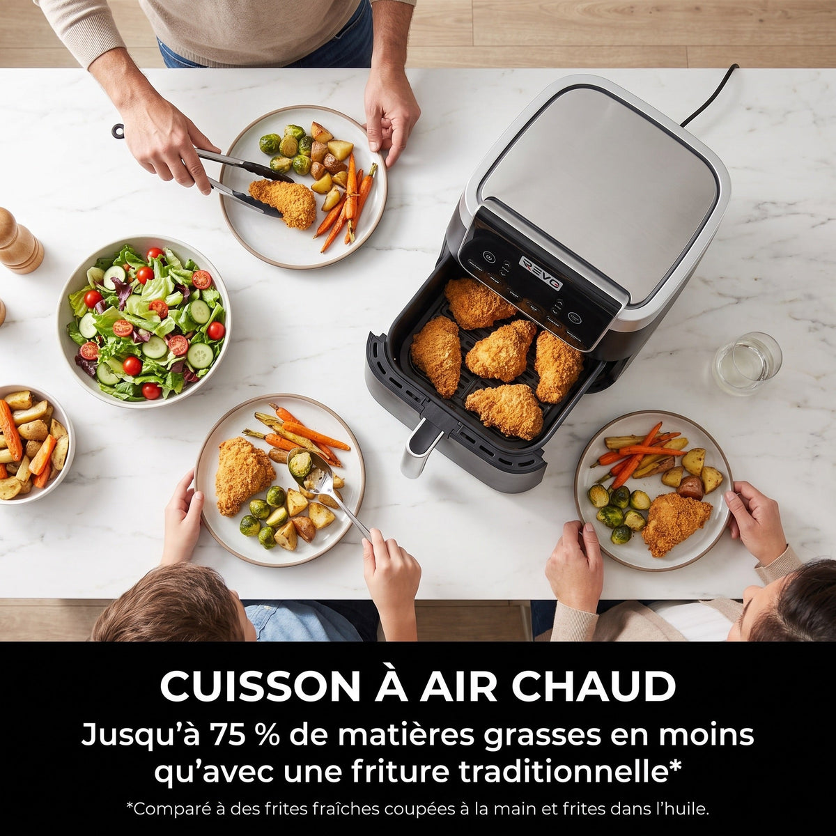Air Fryer REVO Crispéo 6 – 2 000 W – Capacité 6,2 L – 6 Fonctions de Cuisson – Température Réglable jusqu’à 180 °C