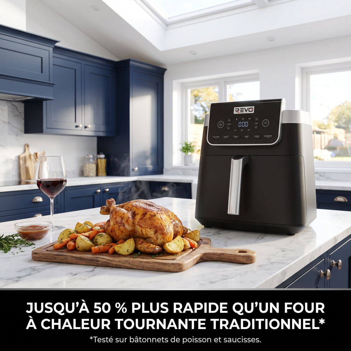 Air Fryer REVO Crispéo 6 – 2 000 W – Capacité 6,2 L – 6 Fonctions de Cuisson – Température Réglable jusqu’à 180 °C