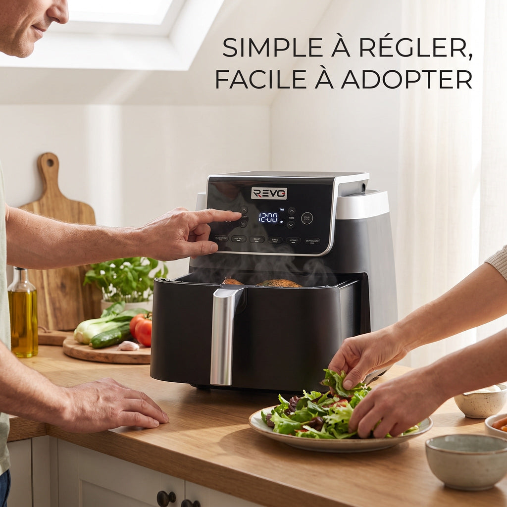 Air Fryer REVO Crispéo 6 – 2 000 W – Capacité 6,2 L – 6 Fonctions de Cuisson – Température Réglable jusqu’à 180 °C