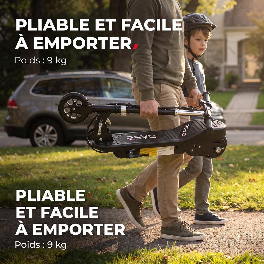 Trottinette Électrique Enfant REVO KidVolt 12 – 120 W – Jusqu’à 12 km/h – Autonomie 8 à 10 km – Pliable & Réglable