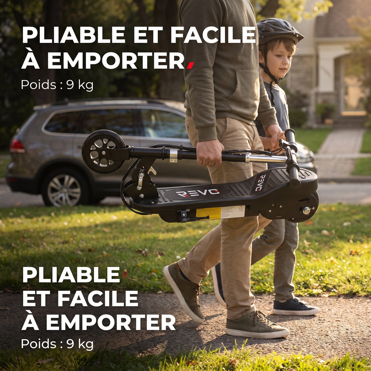 Trottinette Électrique Enfant REVO KidVolt 12 – 120 W – Jusqu’à 12 km/h – Autonomie 8 à 10 km – Pliable & Réglable