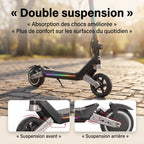 Trottinette Électrique Enfant REVO MiniPulse 16 – 6 à 12 Ans – 5/10/16 km/h – Autonomie 9 km – Double Suspension – Bluetooth & LED