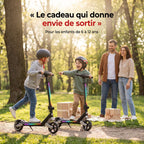 Trottinette Électrique Enfant REVO MiniPulse 16 – 6 à 12 Ans – 5/10/16 km/h – Autonomie 9 km – Double Suspension – Bluetooth & LED