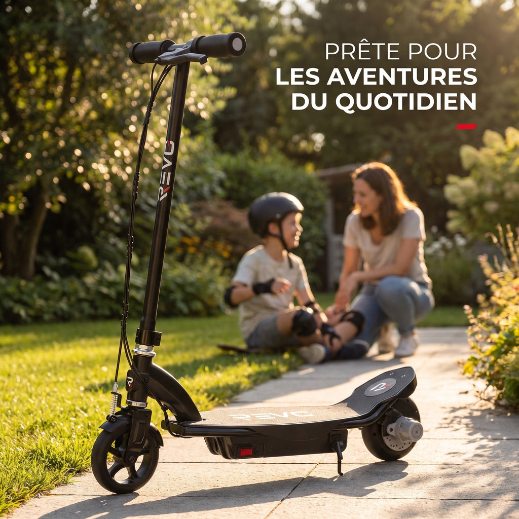 Trottinette Électrique Enfant REVO Junior 85 – 85 W – Jusqu’à 16 km/h – Batterie 12 V – Dès 8 ans