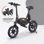 Draisienne Électrique REVO UrbanRide 14 – 350 W – 25 km/h – Roues 14" – Bluetooth – Pliable