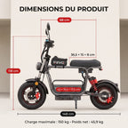 Draisienne Électrique REVO Drivon 1500 – Jusqu’à 1500 W – Autonomie jusqu’à 72 km – Batterie 48 V 15,6 Ah – NFC & Freins Hydrauliques