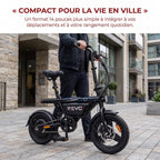 Draisienne Électrique Pliable REVO Foldix 14 – 250 W – Batterie 36 V 12 Ah – Autonomie jusqu’à 50 km – Application – Roues 14"