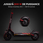 Trottinette Électrique REVO Axion 800 – 800 W Max – Autonomie jusqu’à 45 km – Batterie 48 V 13 Ah – Double Suspension – Roues 10"