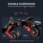 Trottinette Électrique REVO Talon X2 – Double Moteur – Batterie 60 V 33 Ah – Autonomie 80 à 100 km – Pneus Tout-Terrain 11"