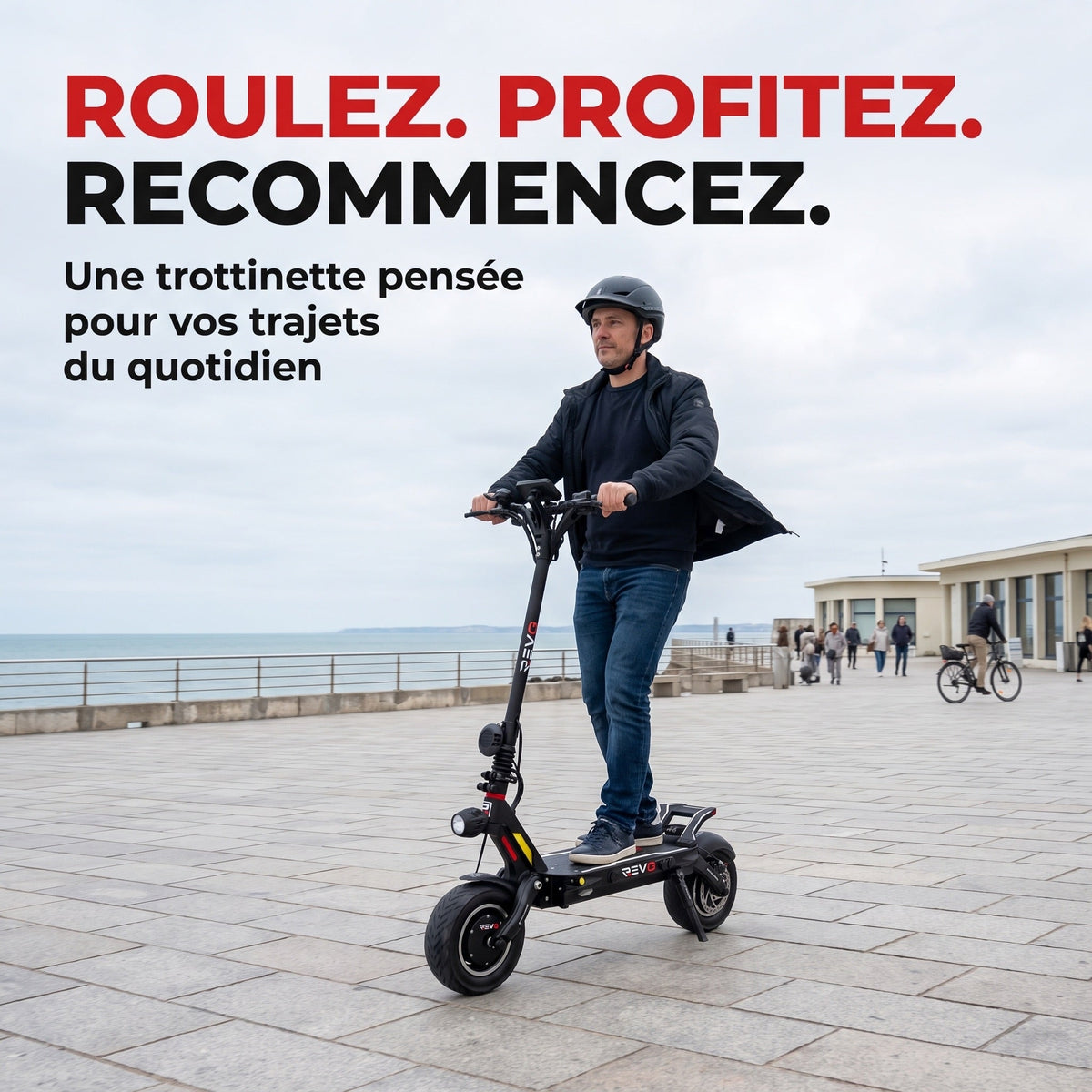 Trottinette Électrique REVO Dominion 60 – Batterie 60 V 35 Ah – 25 km/h – Pneus Tubeless 11″ – Double Suspension