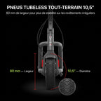 Trottinette Électrique REVO Roam 65 – 1000 W Max – Autonomie jusqu’à 65 km – Batterie 46,8 V 12,5 Ah – Pneus Tout-Terrain 10,5″ & Application