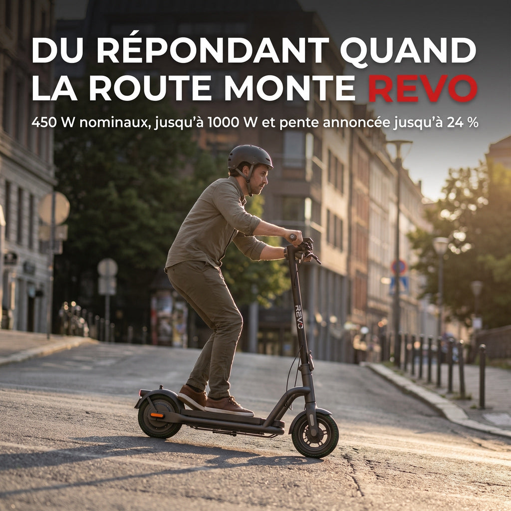 Trottinette Électrique REVO Roam 65 – 1000 W Max – Autonomie jusqu’à 65 km – Batterie 46,8 V 12,5 Ah – Pneus Tout-Terrain 10,5″ & Application
