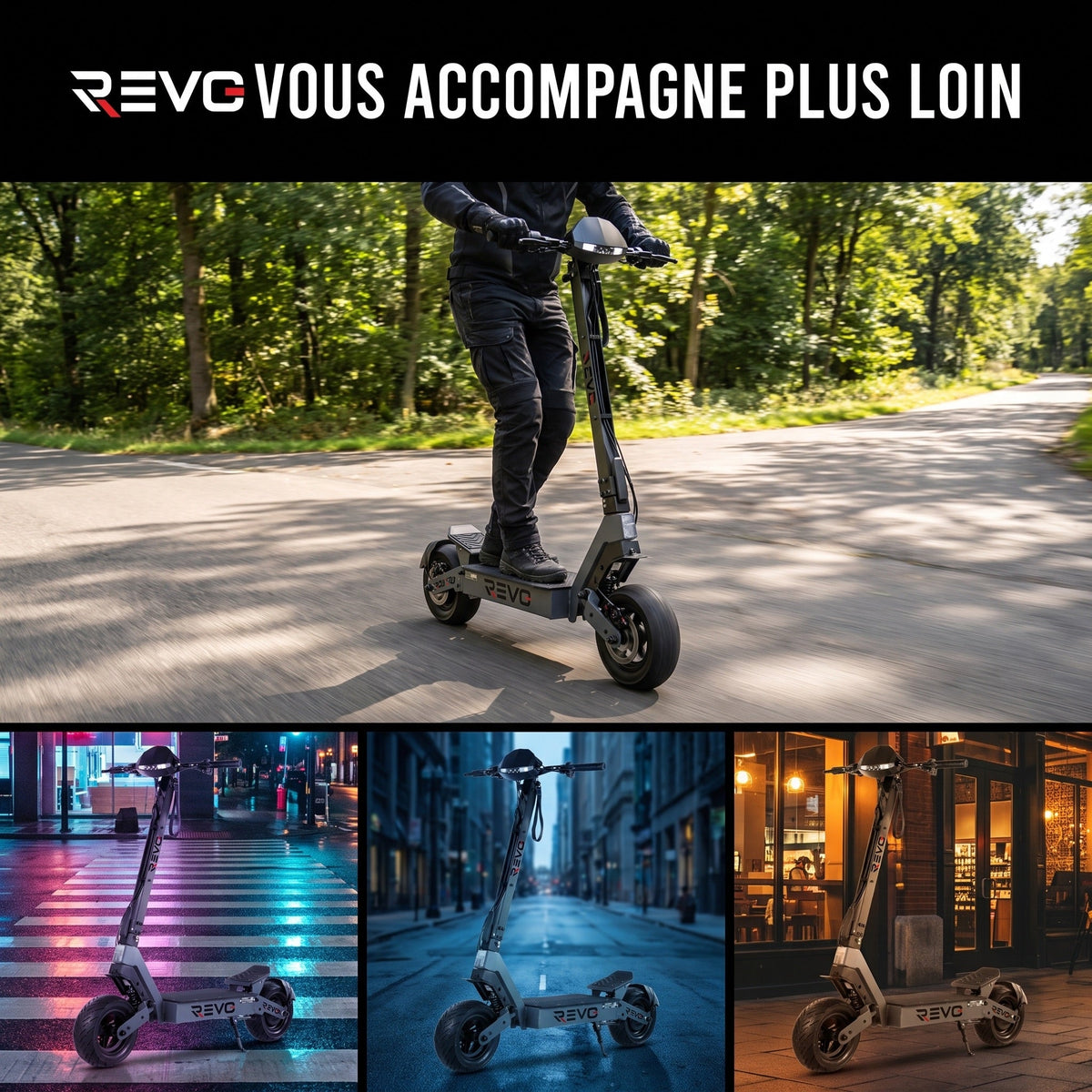 Trottinette Électrique REVO Oryx 75 – Autonomie jusqu’à 75 km – Batterie 60 V 20 Ah – Pneus 11″ – Double Suspension