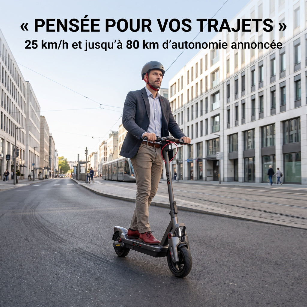 Trottinette Électrique REVO Elevon 80 – 2 000 W – 25 km/h – Autonomie jusqu’à 80 km – Pneus 11″ – Écran TFT 2,4″
