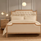 Dusklia - Hotel Satin Stripe 200 Thread Count Duvet Cover - Champagne