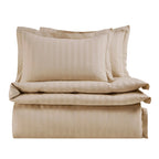 Dusklia - Hotel Satin Stripe 200 Thread Count Duvet Cover - Champagne