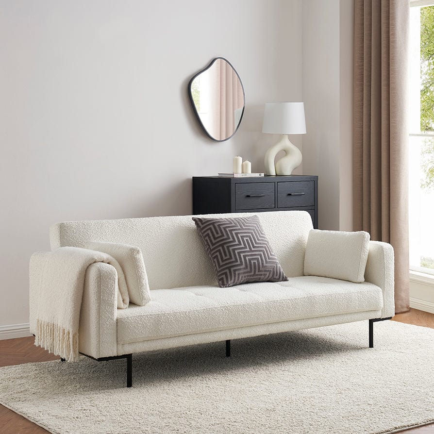 Dusklia - Hudson Bouclé Click Clack Sofa Bed - Off White