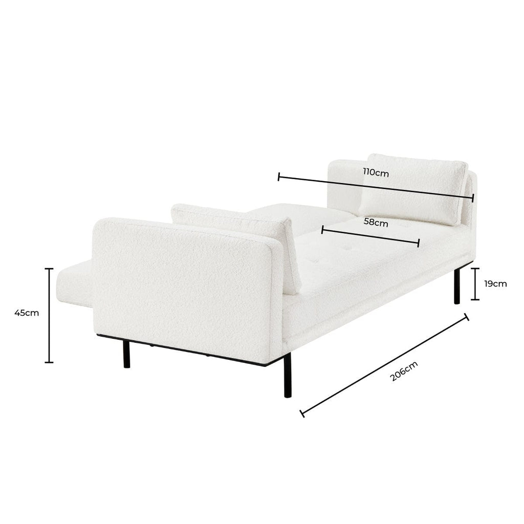 Dusklia - Hudson Bouclé Click Clack Sofa Bed - Off White