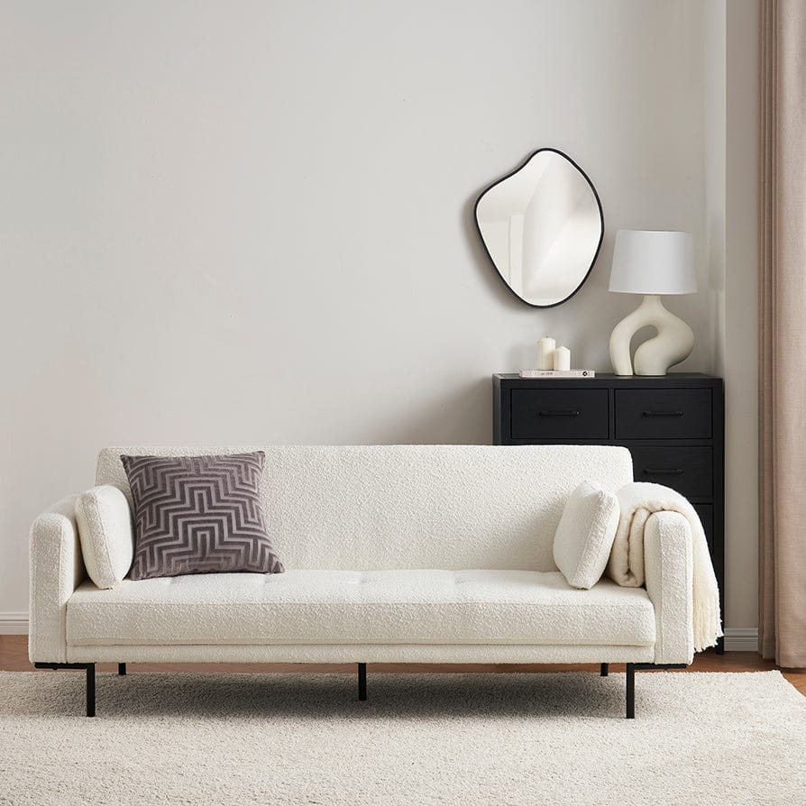 Dusklia - Hudson Bouclé Click Clack Sofa Bed - Off White