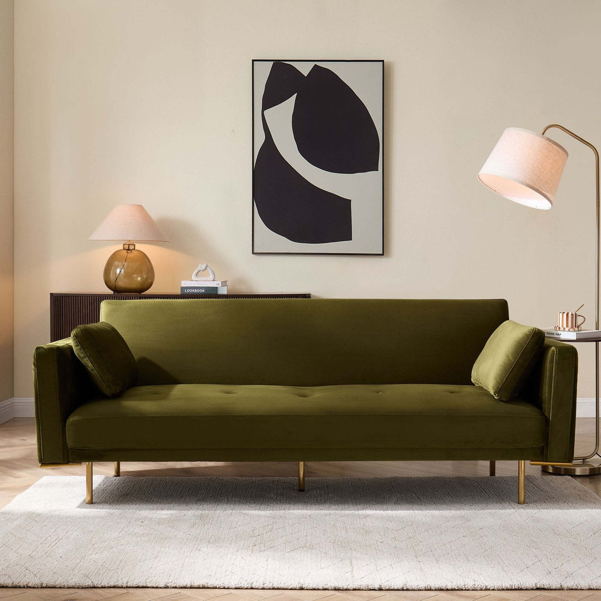 Dusklia - Hudson Click Clack Sofa Bed - Rich Green