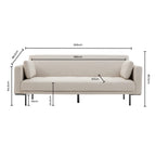 Dusklia - Hudson Click Clack Sofa Bed - Thin Natural Stripe