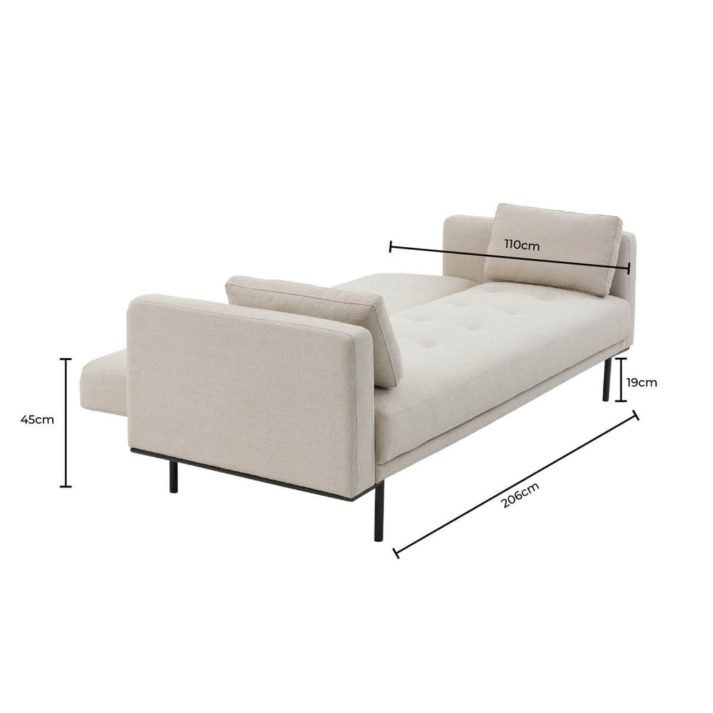 Dusklia - Hudson Click Clack Sofa Bed - Thin Natural Stripe
