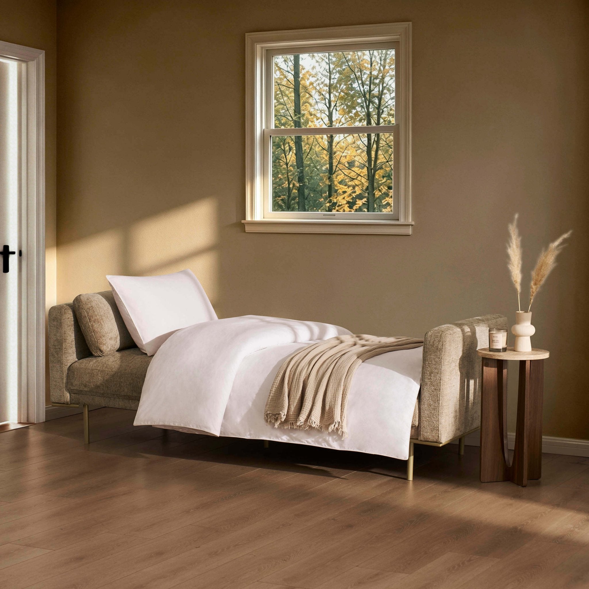 Dusklia - Hudson Click Clack Sofa Bed - Textured Mushroom