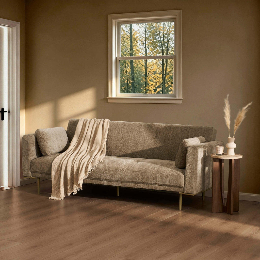 Dusklia - Hudson Click Clack Sofa Bed - Textured Mushroom