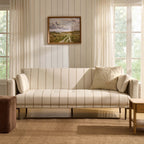 Dusklia - Hudson Click Clack Sofa Bed - Thin Natural Stripe
