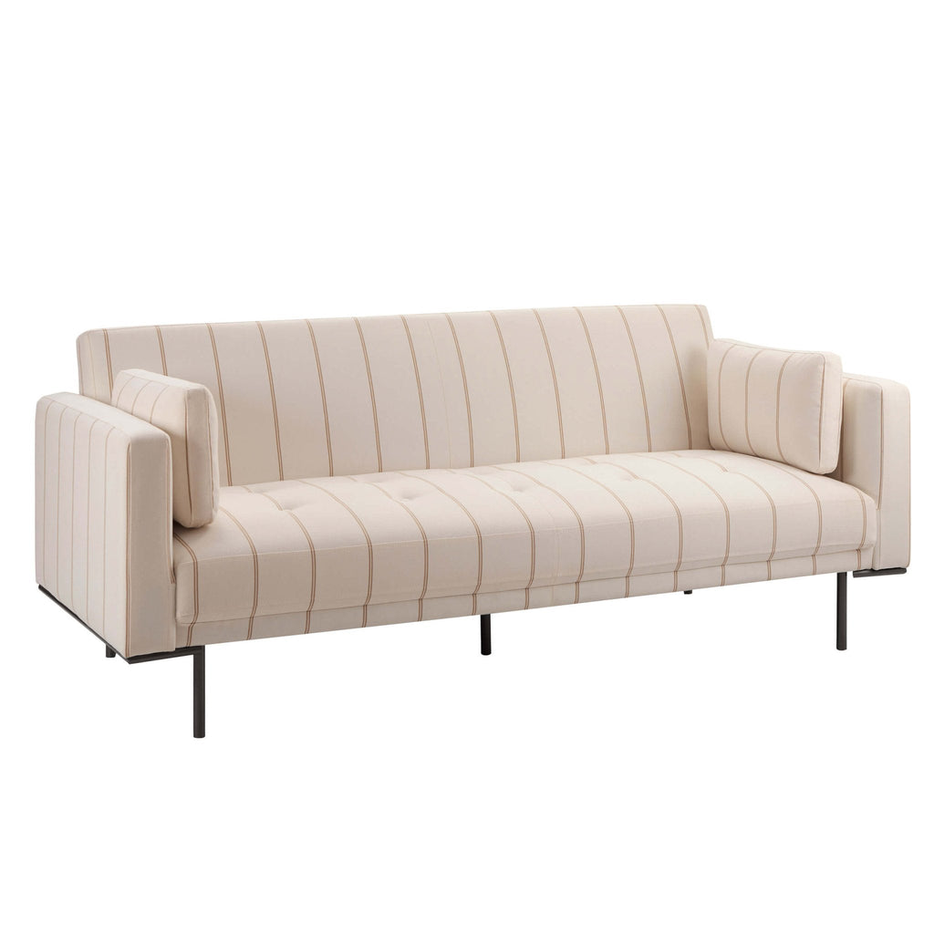 Dusklia - Hudson Click Clack Sofa Bed - Thin Natural Stripe