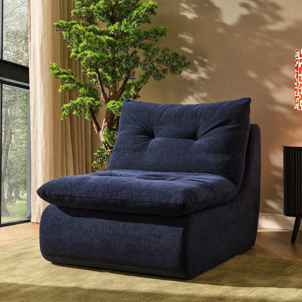 Dusklia - Immy Relaxed Accent Chair - Chenille Navy