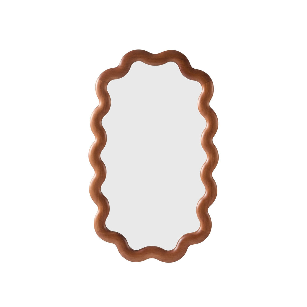 Dusklia - Indie Wavy Wood Mirror - Mid Wood