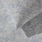 Dusklia - Iris Floral Printed Waffle Duvet Cover & Pillowcase Set - Blue