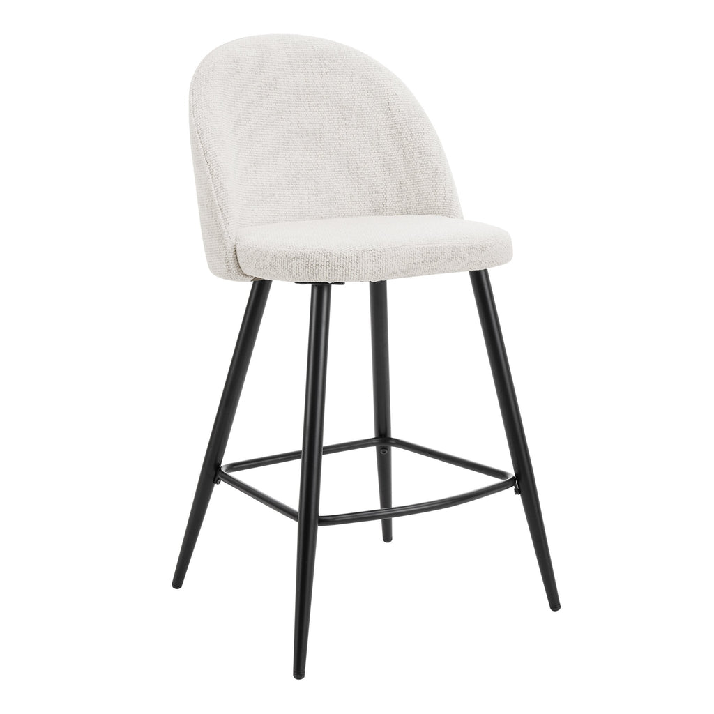 Dusklia - Iris Set Of 2 Barstools - Boucle Ivory/Black