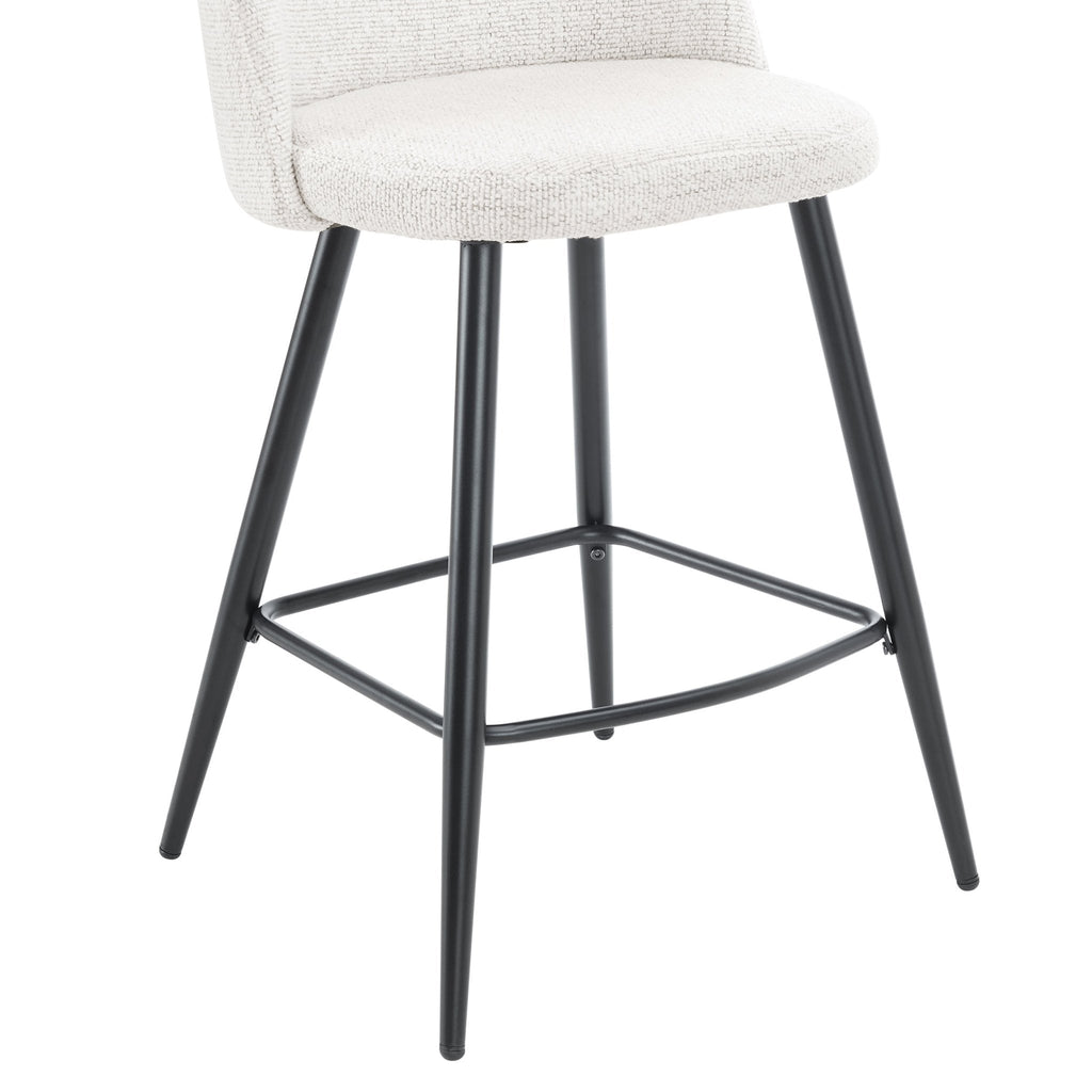 Dusklia - Iris Set Of 2 Barstools - Boucle Ivory/Black