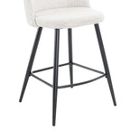 Dusklia - Iris Set Of 2 Barstools - Boucle Ivory/Black