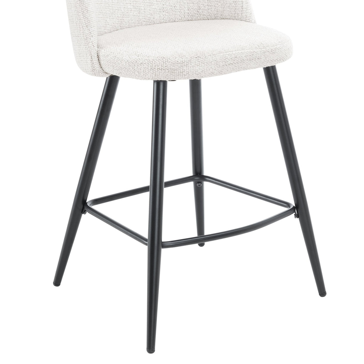 Dusklia - Iris Set Of 2 Barstools - Boucle Ivory/Black
