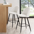Dusklia - Iris Set Of 2 Barstools - Boucle Ivory/Black