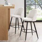 Dusklia - Iris Set Of 2 Barstools - Boucle Ivory/Black