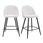Dusklia - Iris Set Of 2 Barstools - Boucle Ivory/Black