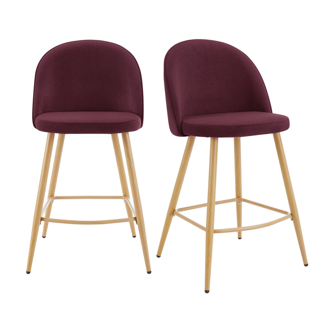Dusklia - Iris Set Of 2 Barstools - Berry/Natural